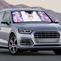 Custom New Zealand Aotearoa Auto Sun Shade Pink Maori Paua Shell Indigenous - Polynesian Pride