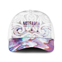 New Zealand Aotearoa Baseball Net Cap Pink Maori Papua Shell Indigenous LT9 One Size White Pink - Polynesian Pride
