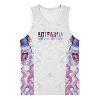 Custom New Zealand Aotearoa Basketball Jersey Pink Maori Paua Shell Indigenous - Polynesian Pride