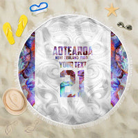 Custom New Zealand Aotearoa Beach Blanket Pink Maori Paua Shell Indigenous LT9 One Size 150cm Pink - Polynesian Pride