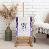 Custom New Zealand Aotearoa Canvas Wall Art Pink Maori Paua Shell Indigenous - Polynesian Pride