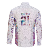 Custom New Zealand Aotearoa Family Matching Mermaid Dress and Hawaiian Shirt Pink Maori Paua Shell Indigenous - Polynesian Pride