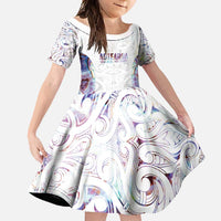 Custom New Zealand Aotearoa Family Matching Off Shoulder Maxi Dress and Hawaiian Shirt Pink Maori Paua Shell Indigenous - Polynesian Pride