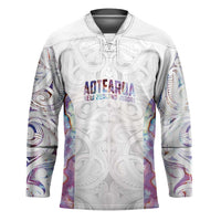 Custom New Zealand Aotearoa Hockey Jersey Pink Maori Paua Shell Indigenous LT9 Unisex Pink - Polynesian Pride