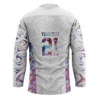 Custom New Zealand Aotearoa Hockey Jersey Pink Maori Paua Shell Indigenous LT9 - Polynesian Pride