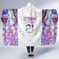 Custom New Zealand Aotearoa Hooded Blanket Pink Maori Paua Shell Indigenous - Polynesian Pride