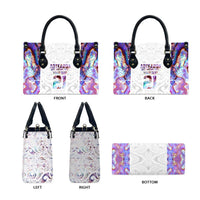 Custom New Zealand Aotearoa Leather Bag Pink Maori Paua Shell Indigenous - Polynesian Pride