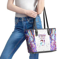 Custom New Zealand Aotearoa Leather Tote Bag Pink Maori Paua Shell Indigenous LT9 - Polynesian Pride