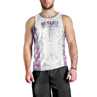 Custom New Zealand Aotearoa Men Tank Top Pink Maori Paua Shell Indigenous - Polynesian Pride