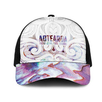 New Zealand Aotearoa Mesh Trucker Cap Pink Maori Papua Shell Indigenous LT9 One Size Black Pink - Polynesian Pride
