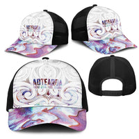 New Zealand Aotearoa Mesh Trucker Cap Pink Maori Papua Shell Indigenous LT9 - Polynesian Pride