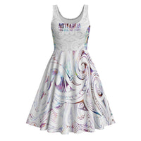 Custom New Zealand Aotearoa Midi Dress Pink Maori Paua Shell Indigenous - Polynesian Pride