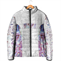 Custom New Zealand Aotearoa Padded Jacket Pink Maori Paua Shell Indigenous - Polynesian Pride