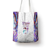 Custom New Zealand Aotearoa Tote Bag Pink Maori Paua Shell Indigenous LT9 - Polynesian Pride