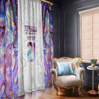 Custom New Zealand Aotearoa Window Curtain Pink Maori Paua Shell Indigenous - Polynesian Pride