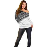 2026 Autumn Rugby Nations Fiji Custom Off Shoulder Sweater Fijian Tapa Tribal Lauhala Inspired LT9 - Polynesian Pride