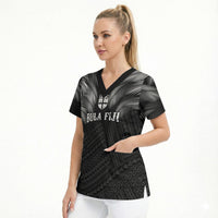 2026 Autumn Rugby Nations Fiji Custom Scrub Top Fijian Palm Leaf Tapa Tribal Inspired LT9 - Polynesian Pride