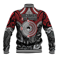 Aotearoa and Australia Baseball Jacket New Zealand Honour The Treaty Ake!Ake!Ake! LT9 - Polynesian Pride