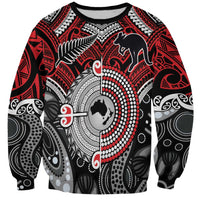 Aotearoa and Australia Sweatshirt New Zealand Honour The Treaty Ake!Ake!Ake! LT9 Unisex Red - Polynesian Pride