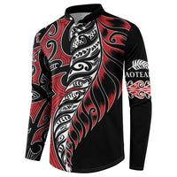 Koru Fern New Zealand Button Sweatshirt Maori Tribal Pattern LT9 - Polynesian Pride