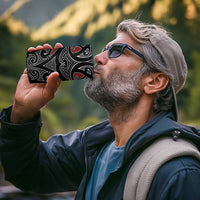 Koru Fern New Zealand 4 in 1 Can Cooler Tumbler Maori Tribal Pattern