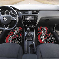 Koru Fern New Zealand Car Mats Maori Tribal Pattern LT9 Set 2pcs - Front Red - Polynesian Pride