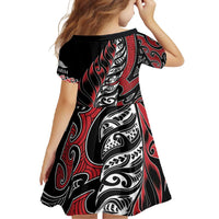 Koru Fern New Zealand Family Matching Long Sleeve Bodycon Dress and Hawaiian Shirt Maori Tribal Pattern