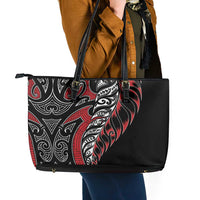 Koru Fern New Zealand Leather Tote Bag Maori Tribal Pattern LT9 - Polynesian Pride