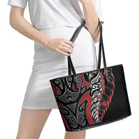 Koru Fern New Zealand Leather Tote Bag Maori Tribal Pattern LT9 - Polynesian Pride