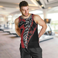 Koru Fern New Zealand Men Tank Top Maori Tribal Pattern LT9 Red - Polynesian Pride