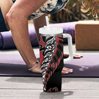 Koru Fern New Zealand Tumbler With Handle Maori Tribal Pattern LT9 - Polynesian Pride