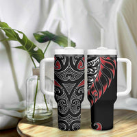 Koru Fern New Zealand Tumbler With Handle Maori Tribal Pattern LT9 - Polynesian Pride