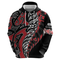Koru Fern New Zealand Zip Hoodie Maori Tribal Pattern