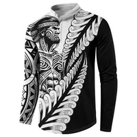 Koru Fern New Zealand Maori Tribal Warrior Button Sweatshirt LT9 - Polynesian Pride