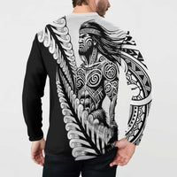 Koru Fern New Zealand Maori Tribal Warrior Button Sweatshirt LT9 - Polynesian Pride