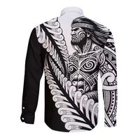 Koru Fern New Zealand Maori Tribal Warrior Long Sleeve Button Shirt