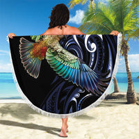 New Zealand Kea Bird Personalised Beach Blanket Maori Tribal Koru Art LT9 - Polynesian Pride