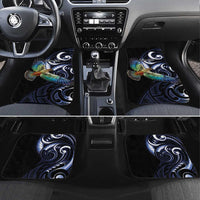 New Zealand Kea Bird Personalised Car Mats Maori Tribal Koru Art LT9 Set 4pcs Blue - Polynesian Pride