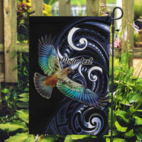 New Zealand Kea Bird Personalised Garden Flag Maori Tribal Koru Art LT9 Garden Flag Blue - Polynesian Pride