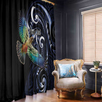 New Zealand Kea Bird Personalised Window Curtain Maori Tribal Koru Art LT9 - Polynesian Pride