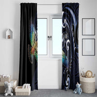 New Zealand Kea Bird Personalised Window Curtain Maori Tribal Koru Art LT9 - Polynesian Pride