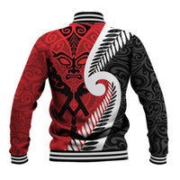 Silver Fern Koru Swirls with Maori Ta Moko Baseball Jacket LT9 - Polynesian Pride