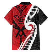 Silver Fern Koru Swirls with Maori Ta Moko Hawaiian Shirt LT9 - Polynesian Pride