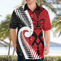 Silver Fern Koru Swirls with Maori Ta Moko Hawaiian Shirt LT9 - Polynesian Pride