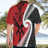 Silver Fern Koru Swirls with Maori Ta Moko Hawaiian Shirt LT9 - Polynesian Pride