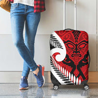 Silver Fern Koru Swirls with Maori Ta Moko Luggage Cover