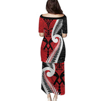Silver Fern Koru Swirls with Maori Ta Moko Puletasi LT9 - Polynesian Pride