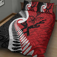 Silver Fern Koru Swirls with Maori Ta Moko Quilt Bed Set LT9 - Polynesian Pride