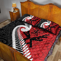 Silver Fern Koru Swirls with Maori Ta Moko Quilt Bed Set LT9 - Polynesian Pride