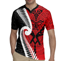 Silver Fern Koru Swirls with Maori Ta Moko Rugby Jersey LT9 - Polynesian Pride